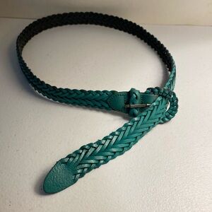 Turquoise Braided Genuine Leather Belt
